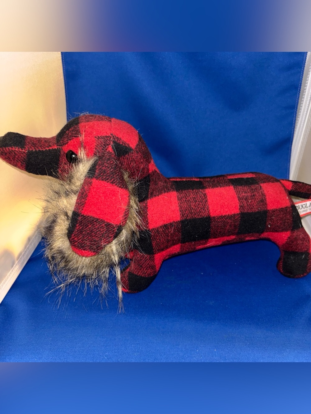 Douglas Cuddle Toys #14778 Griswold Plush Dachsund Buffalo Plaid RARE HTF 16"